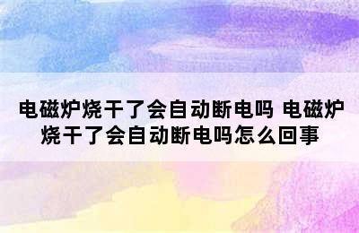 电磁炉烧干了会自动断电吗 电磁炉烧干了会自动断电吗怎么回事